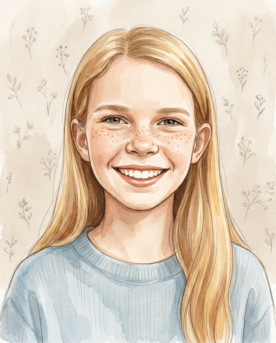 Portrettillustrasjon av Ella